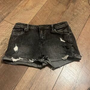 Black vintage high rise Jean shorts size 16